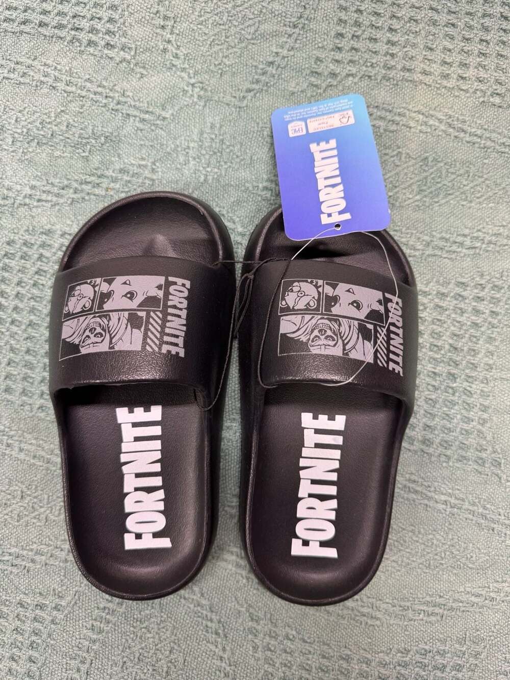 Fortnite Pool Slides Sandals Black Size 11-12